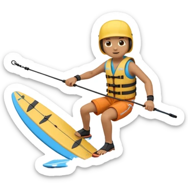 3D icon of a person wakeboard sticker