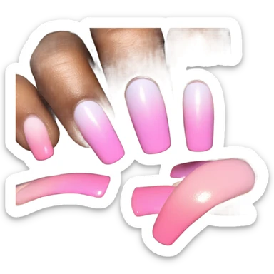 pink ombré nails  sticker