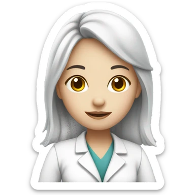  girl with white skin studying medicine sticker