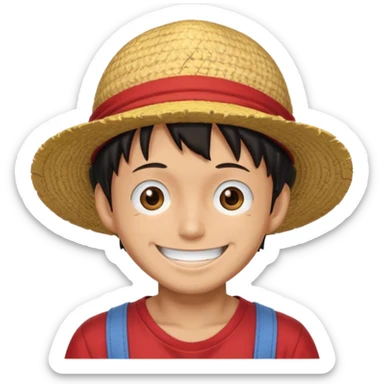 a man with Luffy hat sticker