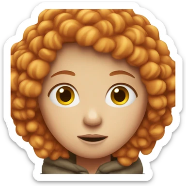 Ginger girl who is cold  sticker