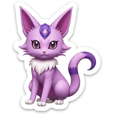 Purrloin-Espeon-Skitty-Pokémon-Fakémon-hybrid-creature (full body) sticker