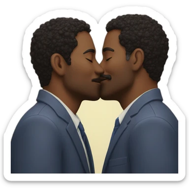 two men kiss sticker