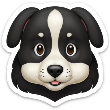 Chien noir avec poitrine et patte avant droite blanche sticker