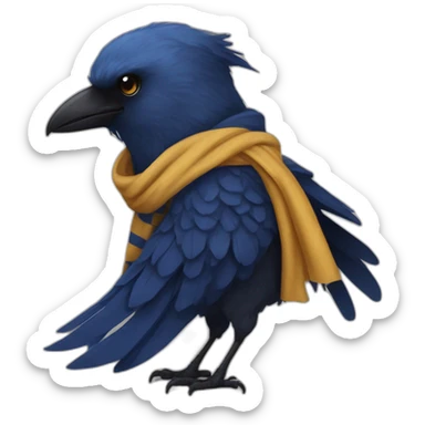 Ravenclaw raven with scarf hogwarts sticker