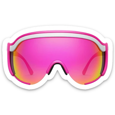 sporty pink shield visor sunglasses with neon pink one-piece lens, athletic futuristic design sticker