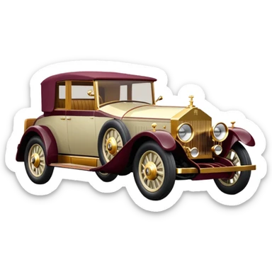 Gold silver wine 1922 Rolls Royce coupe  sticker