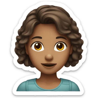 ￼ A brunette girl sticker