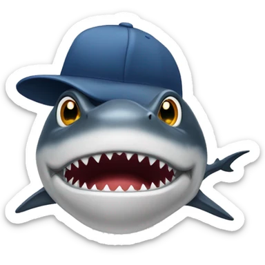 Tiburón con gorra para atrás  sticker