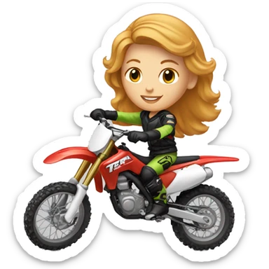 Strawberry blonde motocross women sticker