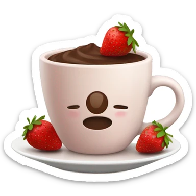 A cup with strawberries and Chocolate  sticker