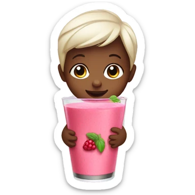 Baby drink a berries smoothie sticker