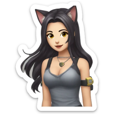 Anime cat gamer girl morena sticker
