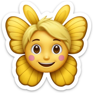 Emoji sourire avec un nœud papillon dans les cheveux sticker