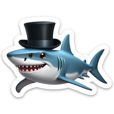 Shark with a top hat and shoes sticker