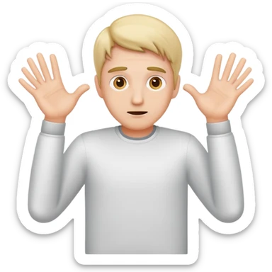 The man expresses misunderstanding and spreads his hands to the sides sticker