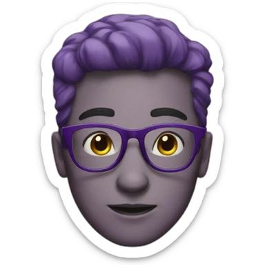 purple glasses sticker