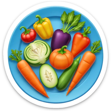 a plate of colourful vegetables  sticker