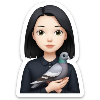 phoebe bridgers holding a pigeon sticker