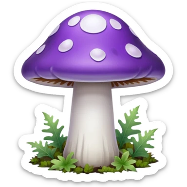 cogumelo fantasma fantasma roxo e branco sticker