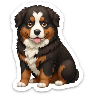 Generate a Bernese Mountain Dog that is just pooping sticker