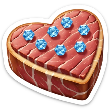 Meat with diamond textur and blue color sticker