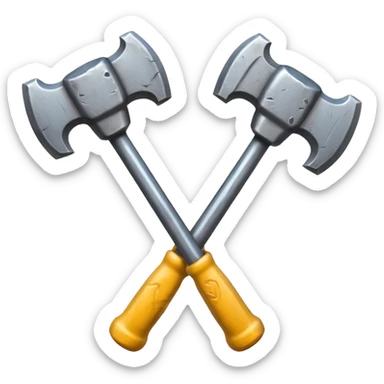 croisement de 2 marteaux (en mode duel, qui des deux va gagner) sticker