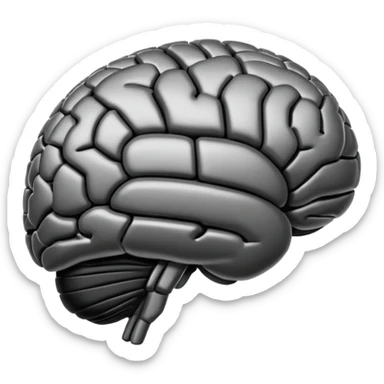   Create an emoji in which it is representing AI brain in black color professional and luxury brand type sticker