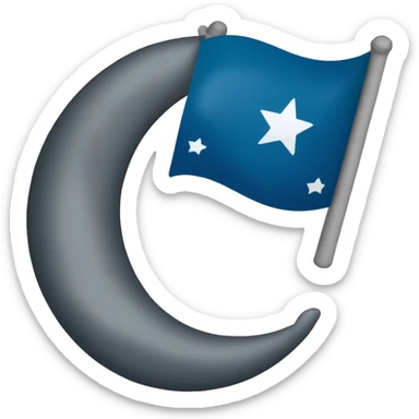 🇳🇬 flag with a blue crescent moon and star in the middle. sticker