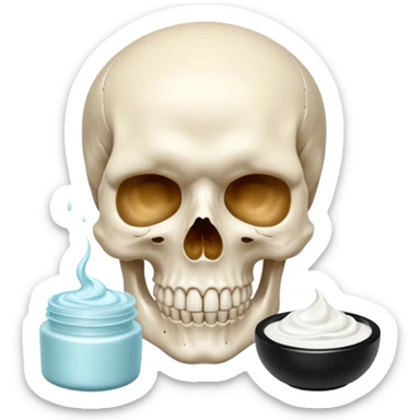 teschio che fa la skincare sticker