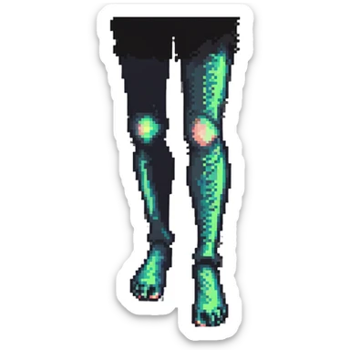 Pixel art leg and foot sticker