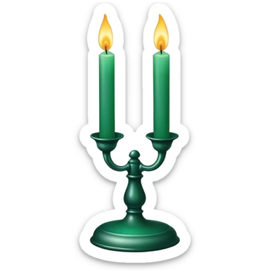 dark emerald candle in stand sticker