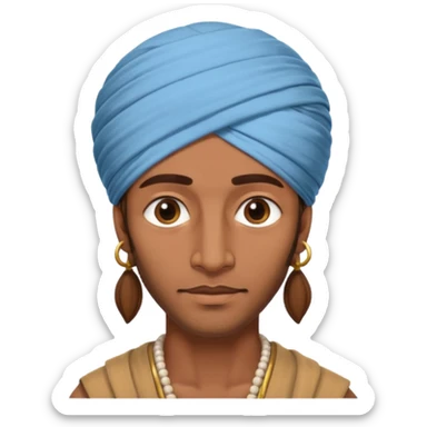 Indian guy with long face and brown hair sticker