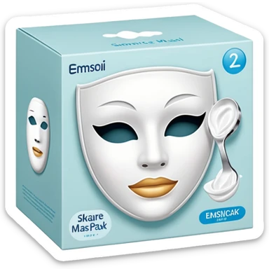 a beauty producd box of skincare white mask pack sticker