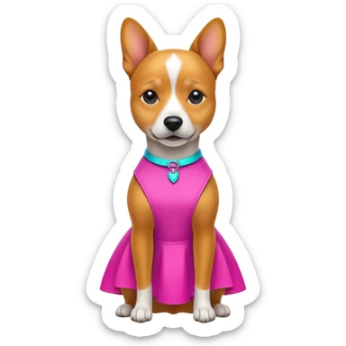 DOG wearring neon fashion dress sticker