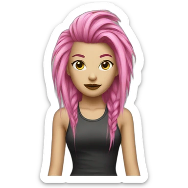 woman punk hair pink sticker