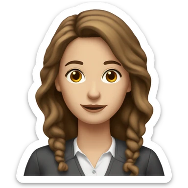 white tall alabama woman teacher with brown hair and hazel eyes sticker