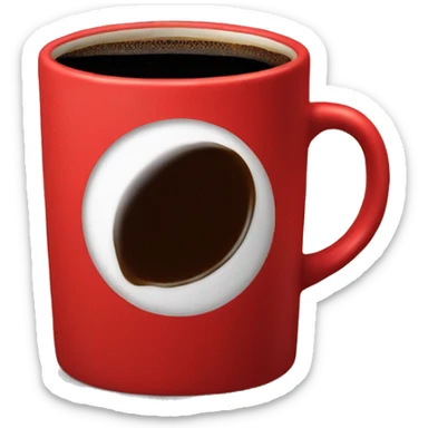 Red mug of black coffee  sticker