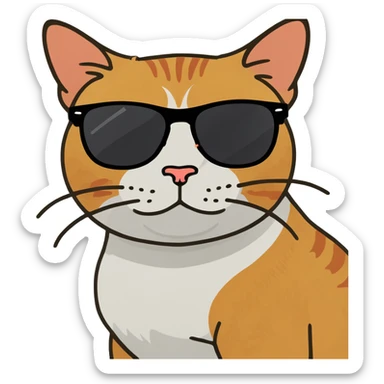 Cat with sunglasses sticker