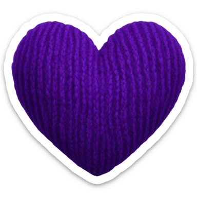 Dark purple knitted heart sticker