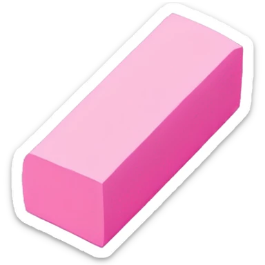 flat pink eraser parallelogram isometric sticker