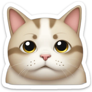 sad cat fat sticker