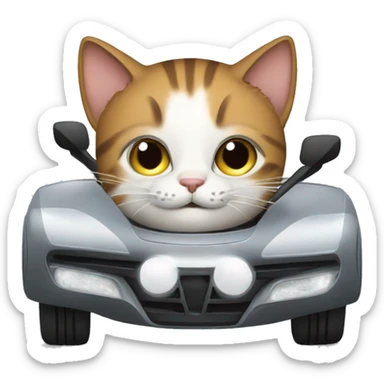 Cat driving bmw sticker