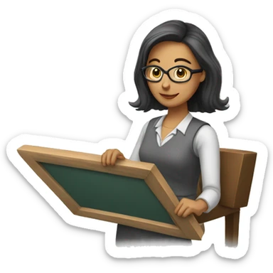 Una profesora con una pizarra  sticker