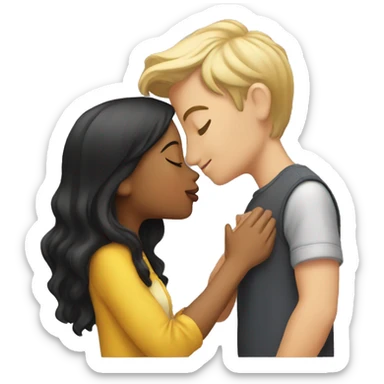 boy kissing a beautiful girl  sticker
