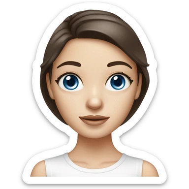 Skin care cream under eyes on white freackles skin of a brunett blue eyes girl  sticker