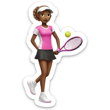 tennis girl pink  sticker