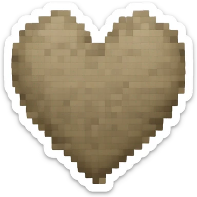 khaki pixeled heart sticker