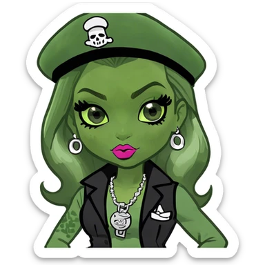 Bratz doll gangster bubbles fashion make up  sticker