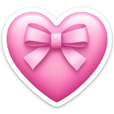 pink heart with bow sticker